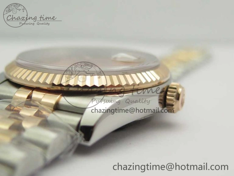 Comfortable DateJust 36 SS RG 116231 RZF Best Edition 904L Steel RG Dial Diamond Roman Markers on SS RG Bracelet A 10614