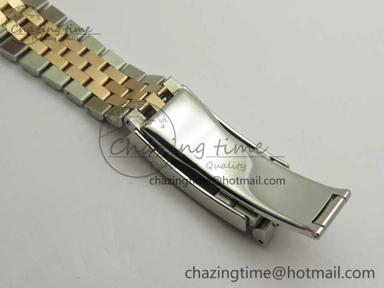 Snug DateJust 36 SS RG 116231 RZF Best Edition 904L Steel White Dial Stick Markers on SS RG Bracelet A 10617