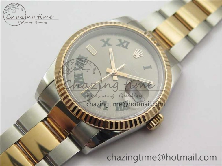 Lightweight DateJust 36 SS RG 126231 BP Maker 1:1 Best Edition Gray Roman Dial on Oyster Bracelet 2513