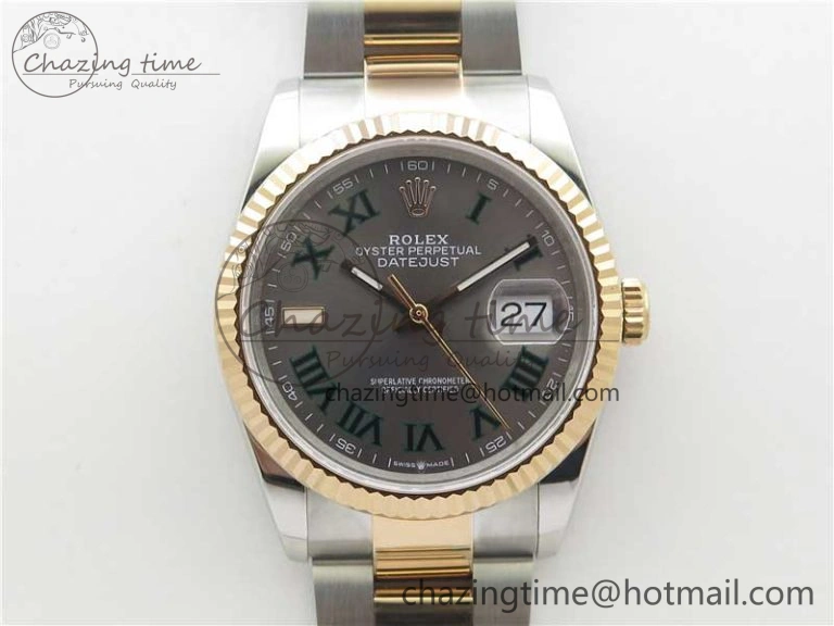 TechFriendly DateJust 36 SS RG 126231 BP Maker 1:1 Best Edition Gray Roman Dial on Oyster Bracelet 10276