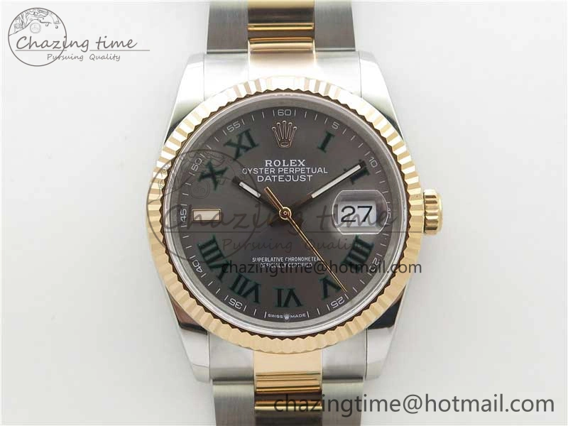 Lightweight DateJust 36 SS RG 126231 BP Maker 1:1 Best Edition Gray Roman Dial on Oyster Bracelet 2513