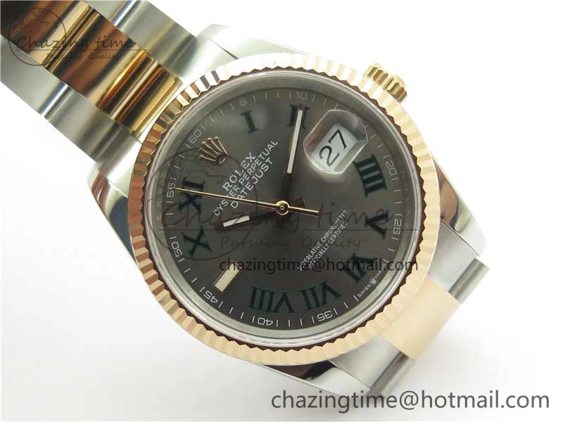 Lightweight DateJust 36 SS RG 126231 BP Maker 1:1 Best Edition Gray Roman Dial on Oyster Bracelet 2513