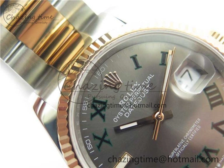 Lightweight DateJust 36 SS RG 126231 BP Maker 1:1 Best Edition Gray Roman Dial on Oyster Bracelet 2513