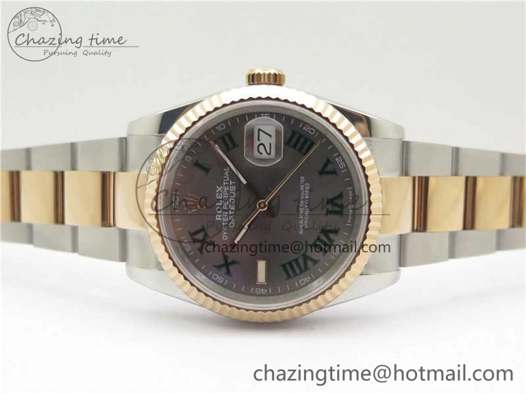 Lightweight DateJust 36 SS RG 126231 BP Maker 1:1 Best Edition Gray Roman Dial on Oyster Bracelet 2513