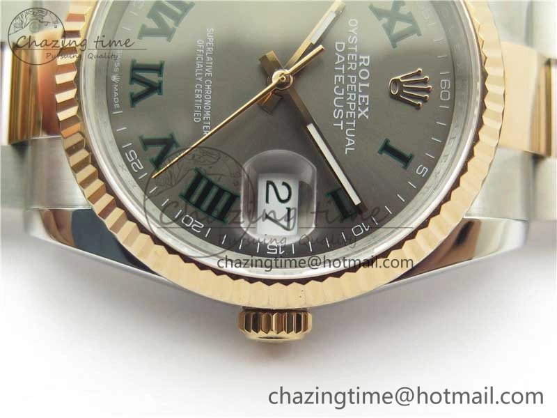 Lightweight DateJust 36 SS RG 126231 BP Maker 1:1 Best Edition Gray Roman Dial on Oyster Bracelet 2513