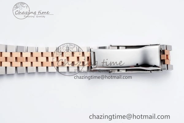 FlexibleFit DateJust 36 SS RG 126231 JDF RG Plated 904L Steel Brown Dial Diamonds Markers on Jubilee Bracelet V 1749