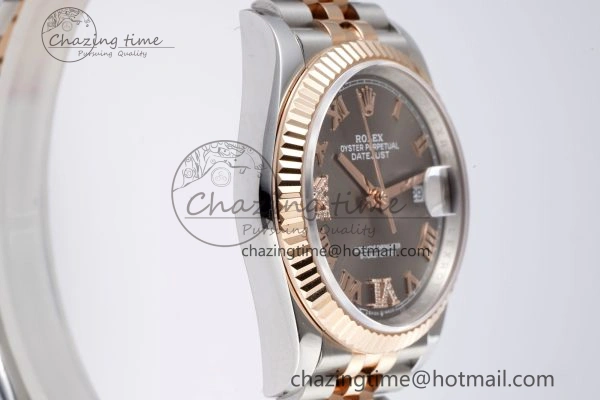 Effortless DateJust 36 SS RG 126231 JDF RG Plated 904L Steel Gray Dial Roman Markers on Jubilee Bracelet V 1748