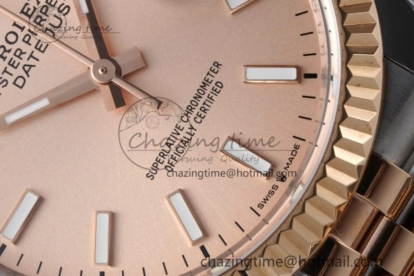 DateJust 36 SS RG 126231 JDF RG Plated 904L Steel RG Dial Stick Markers on Jubilee Bracelet V Upgraded 1750
