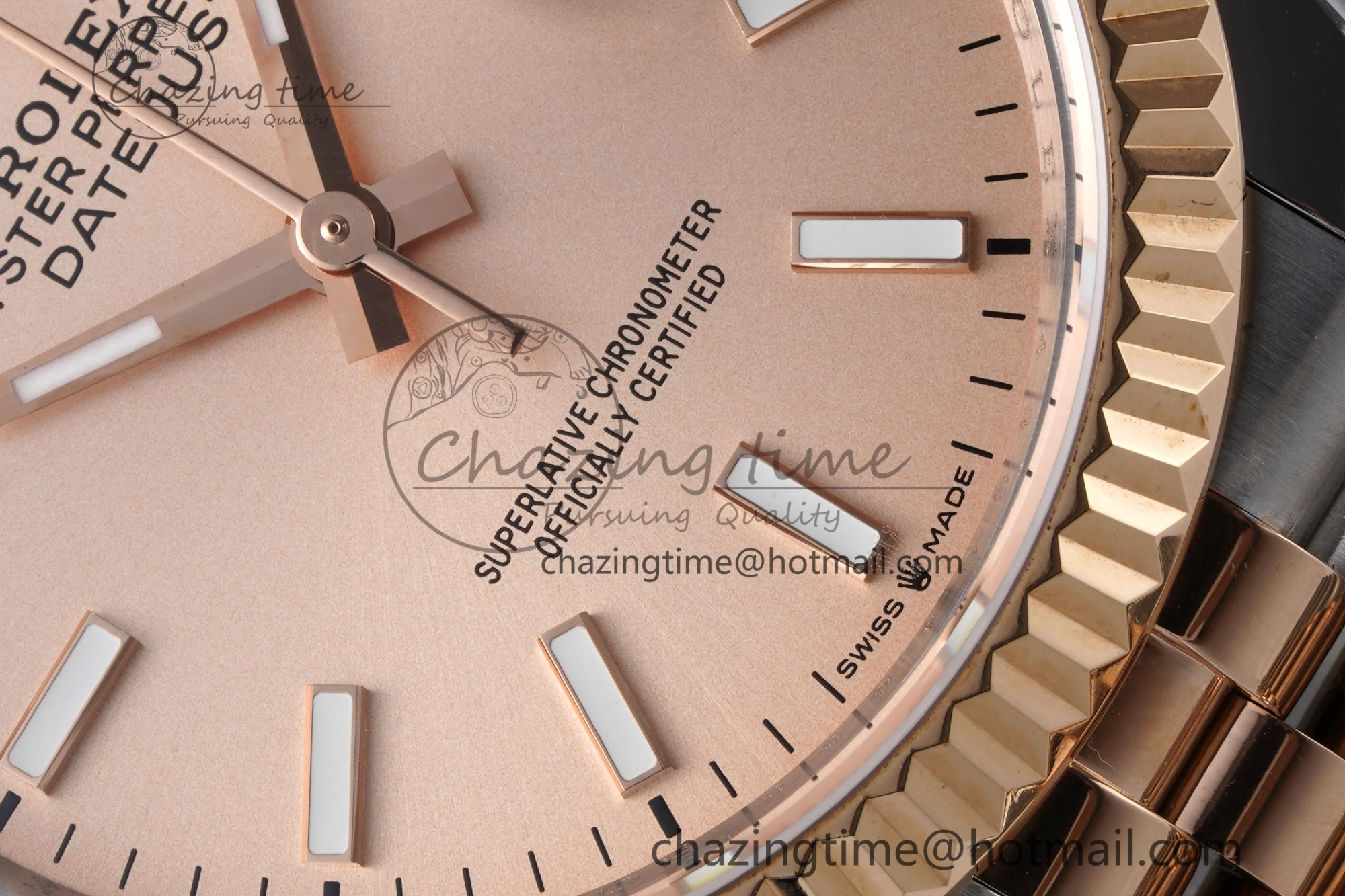 DateJust 36 SS RG 126231 JDF RG Plated 904L Steel RG Dial Stick Markers on Jubilee Bracelet V Upgraded 1750