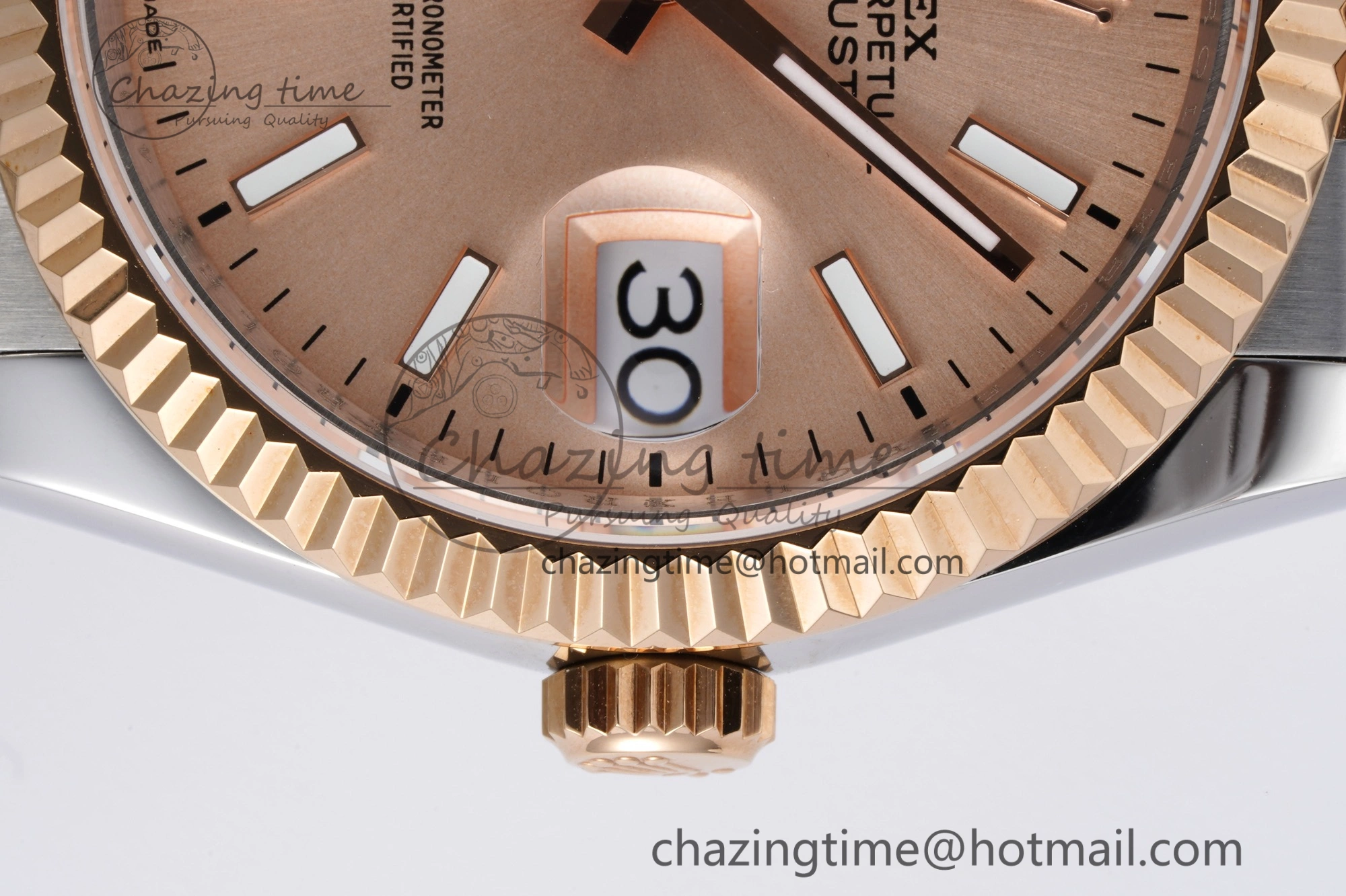 DateJust 36 SS RG 126231 JDF RG Plated 904L Steel RG Dial Stick Markers on Jubilee Bracelet V Upgraded 1750