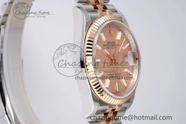 DateJust 36 SS RG 126231 JDF RG Plated 904L Steel RG Dial Stick Markers on Jubilee Bracelet V Upgraded 1750