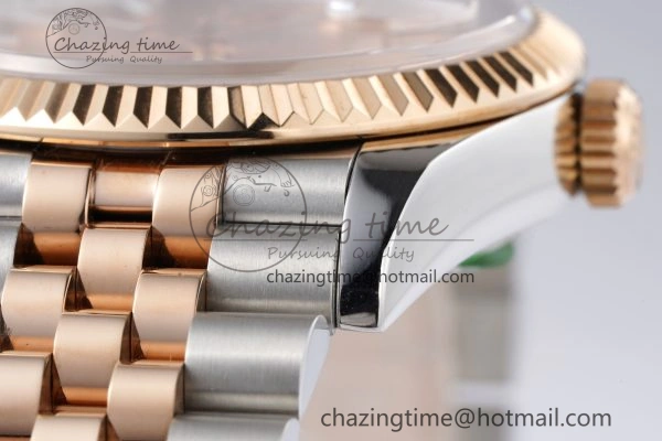 DateJust 36 SS RG 126231 JDF RG Plated 904L Steel RG Dial Stick Markers on Jubilee Bracelet V Upgraded 1750