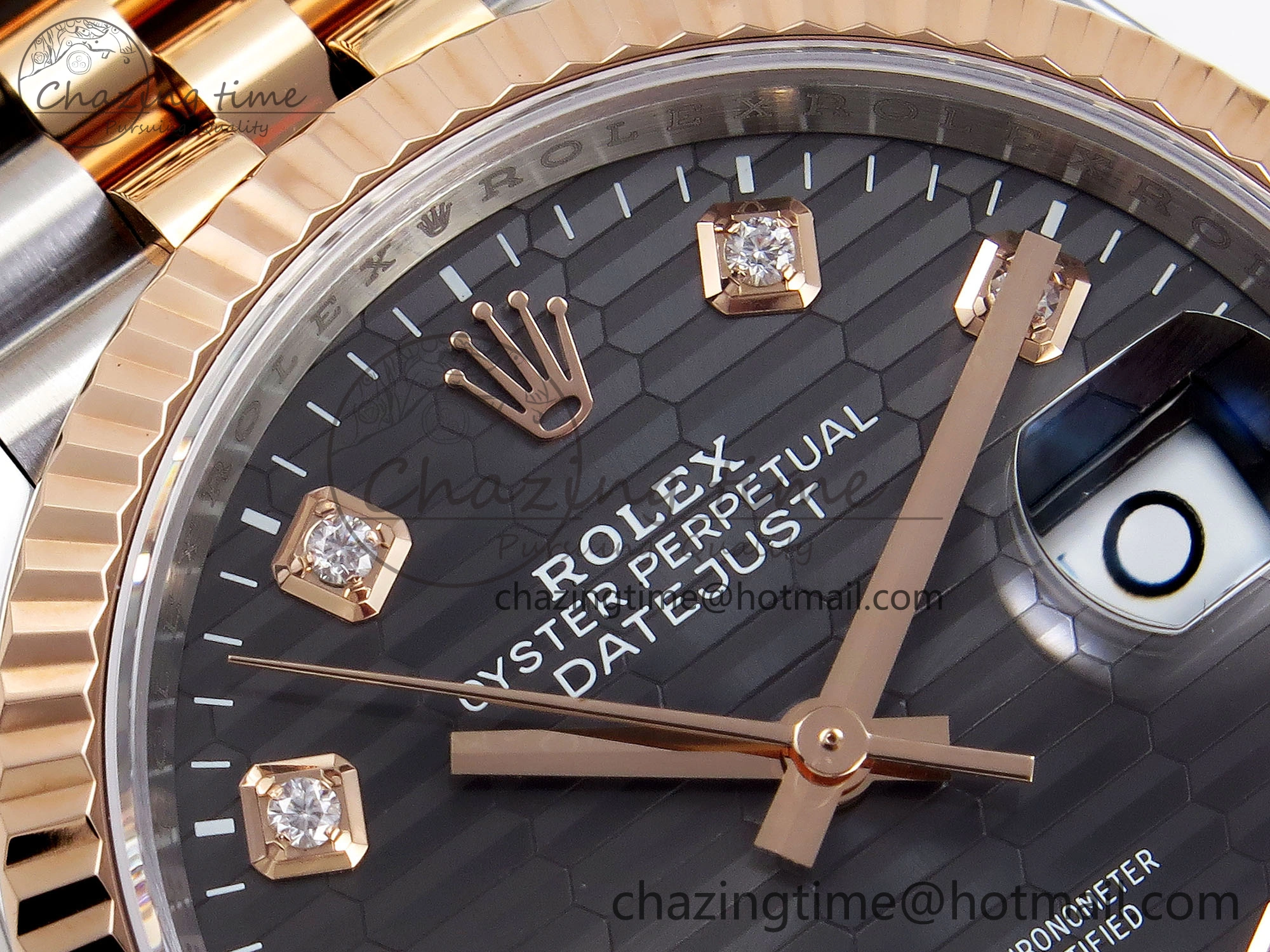 DateJust 36 SS RG 126231 VSF 1:1 Best Edition 904L Steel Gray Textured Diamonds Dial on Jubilee Bracelet VS Cozy 1856