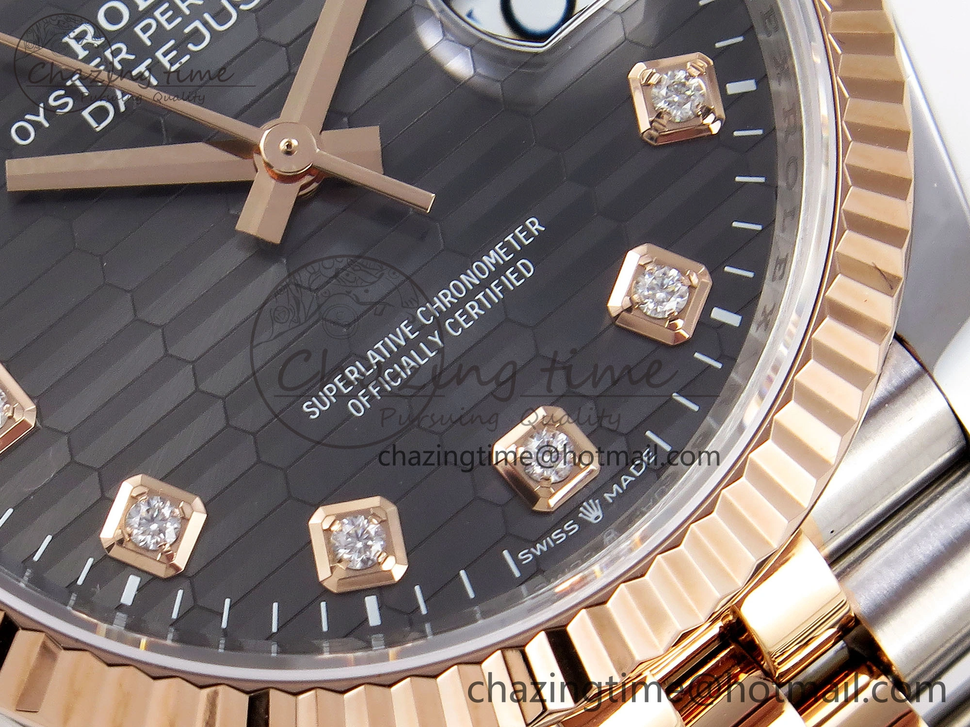 DateJust 36 SS RG 126231 VSF 1:1 Best Edition 904L Steel Gray Textured Diamonds Dial on Jubilee Bracelet VS Cozy 1856