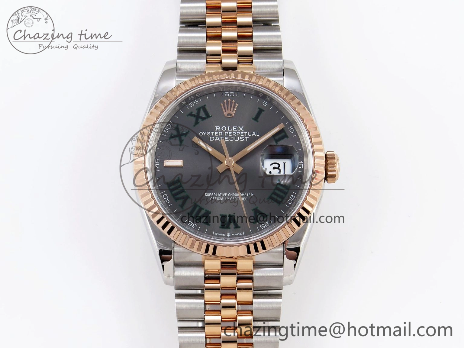 DateJust 36 SS RG 126231 VSF 1:1 Best Edition 904L Steel Gray Textured Diamonds Dial on Jubilee Bracelet VS OnTrend 1855