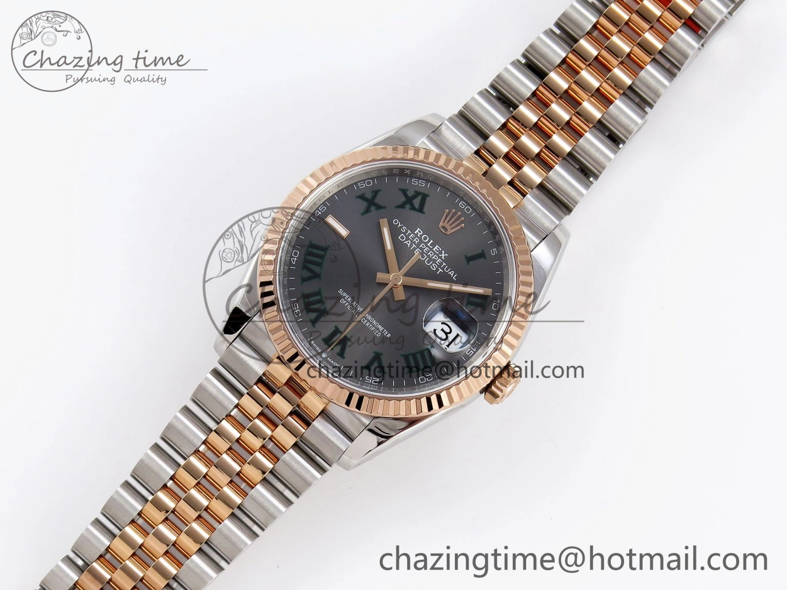 DateJust 36 SS RG 126231 VSF 1:1 Best Edition 904L Steel Gray Textured Diamonds Dial on Jubilee Bracelet VS OnTrend 1855