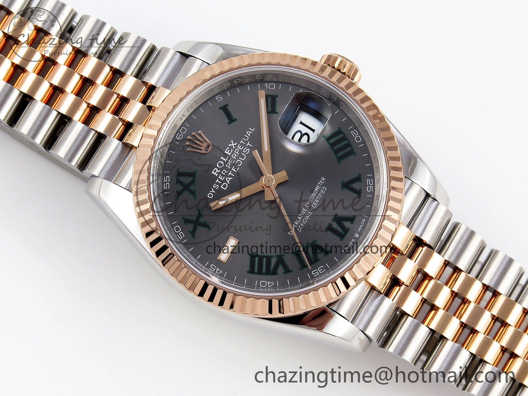 DateJust 36 SS RG 126231 VSF 1:1 Best Edition 904L Steel Gray Textured Diamonds Dial on Jubilee Bracelet VS OnTrend 1855