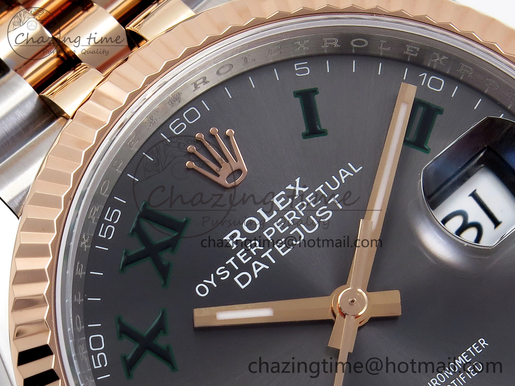 DateJust 36 SS RG 126231 VSF 1:1 Best Edition 904L Steel Gray Textured Diamonds Dial on Jubilee Bracelet VS OnTrend 1855