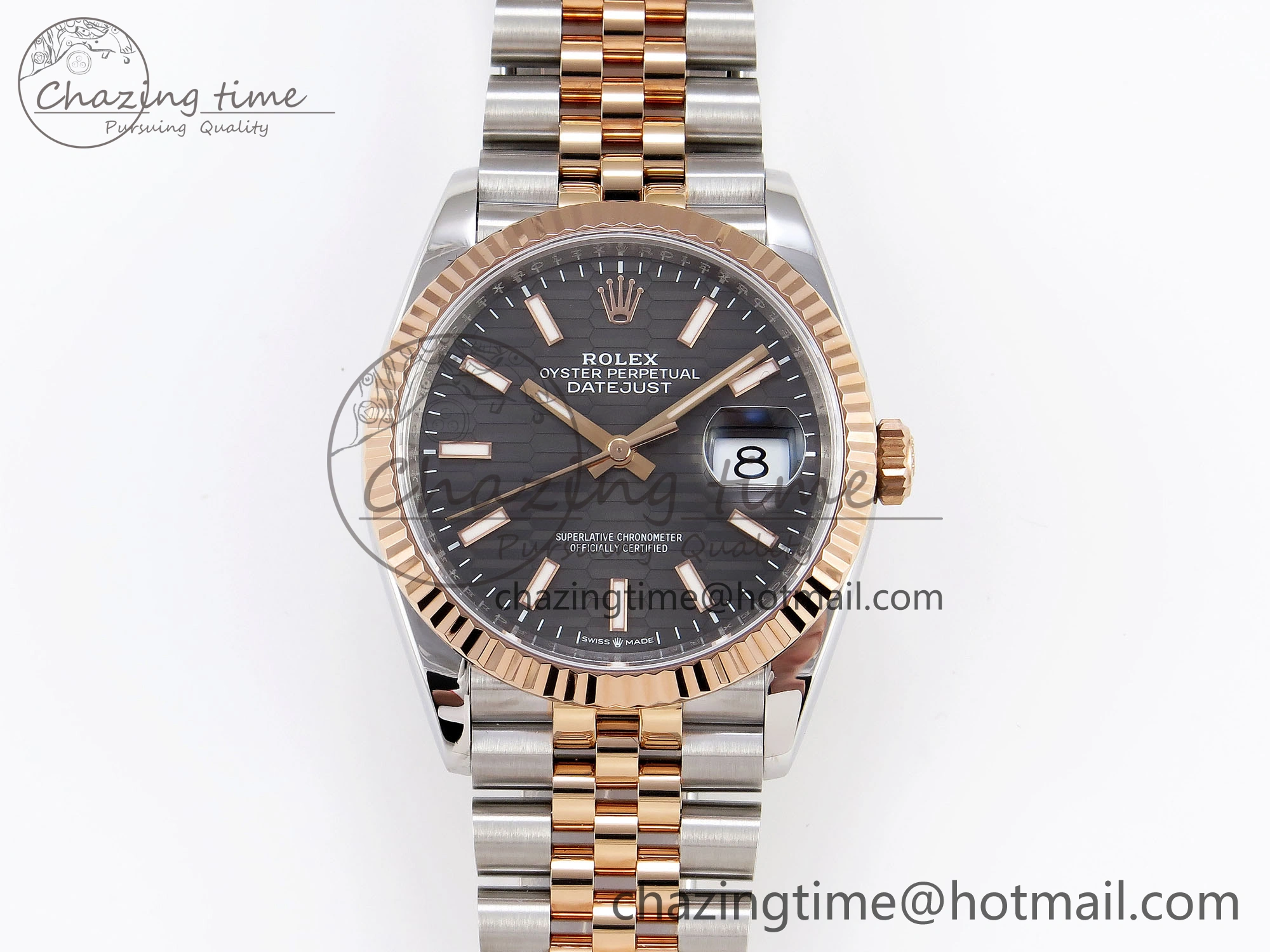 DateJust 36 SS RG 126231 VSF 1:1 Best Edition 904L Steel Gray Textured Stick Dial on Jubilee Bracelet VS Popular 1857