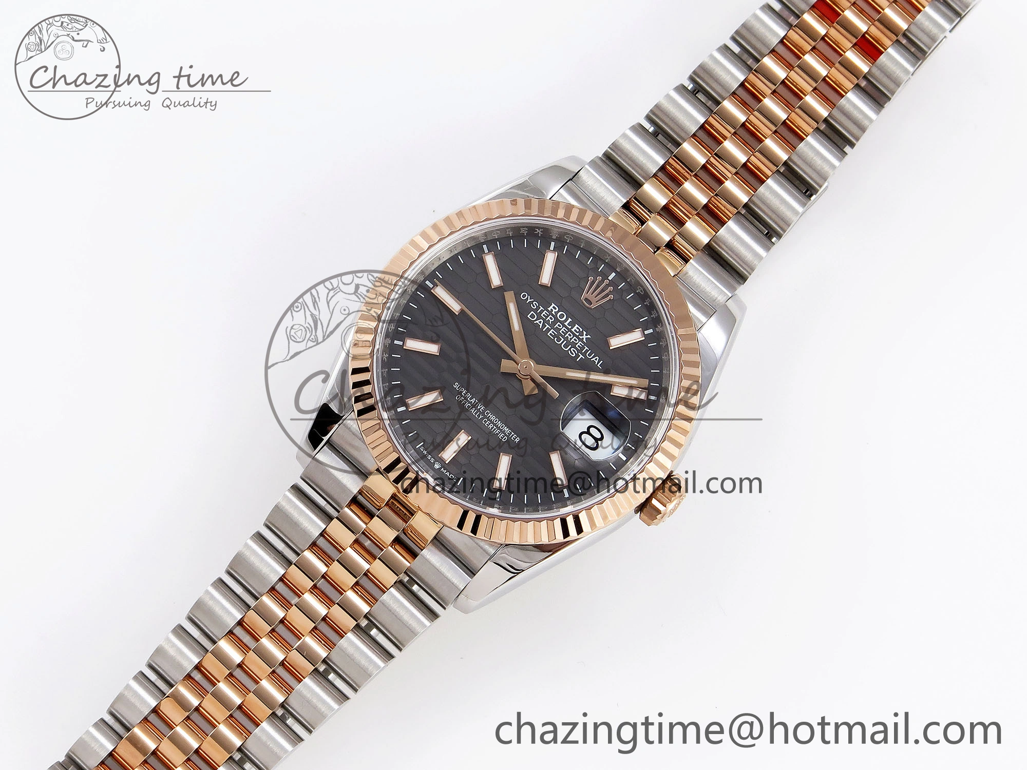 DateJust 36 SS RG 126231 VSF 1:1 Best Edition 904L Steel Gray Textured Stick Dial on Jubilee Bracelet VS Popular 1857