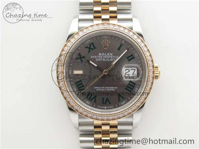 Classic DateJust 36 SS RG 126281 BP Maker 1:1 Best Edition Gray Roman Dial on Jubilee Bracelet 10267