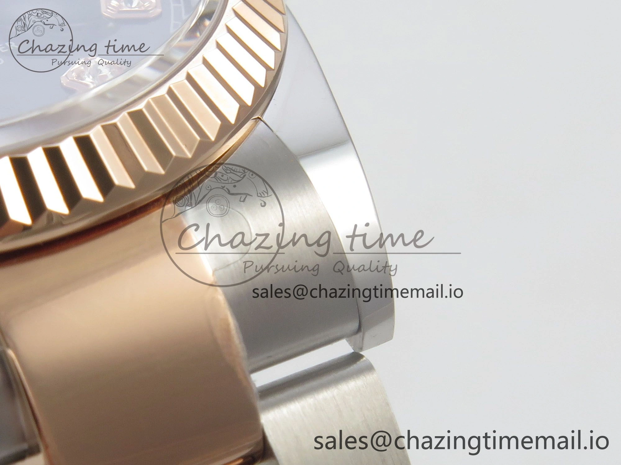 DateJust 36 SS RG ARF 1:1 Best Edition 904L Steel Black Diamonds Dial on Oyster Bracelet SH Attractive 76