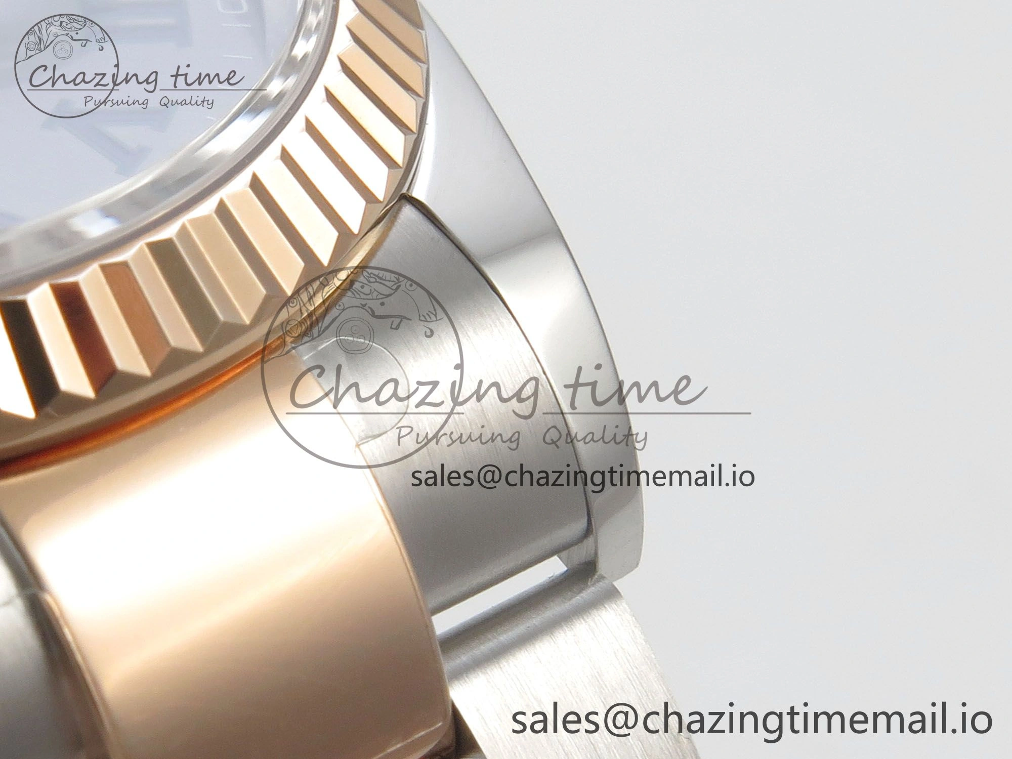 Vibrant DateJust 36 SS RG ARF 1:1 Best Edition 904L Steel Gray Dial Green Roman on Oyster Bracelet SH 73