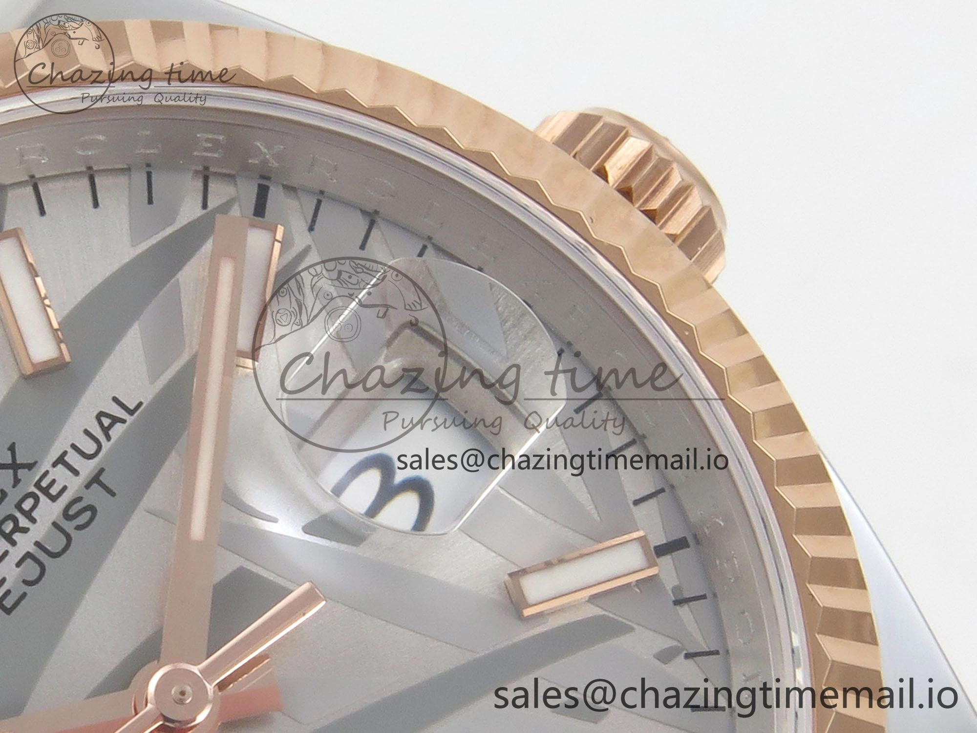 DateJust 36 SS RG ARF 1:1 Best Edition 904L Steel Gray Leaf Stick Dial on Oyster Bracelet SH Contemporary 83