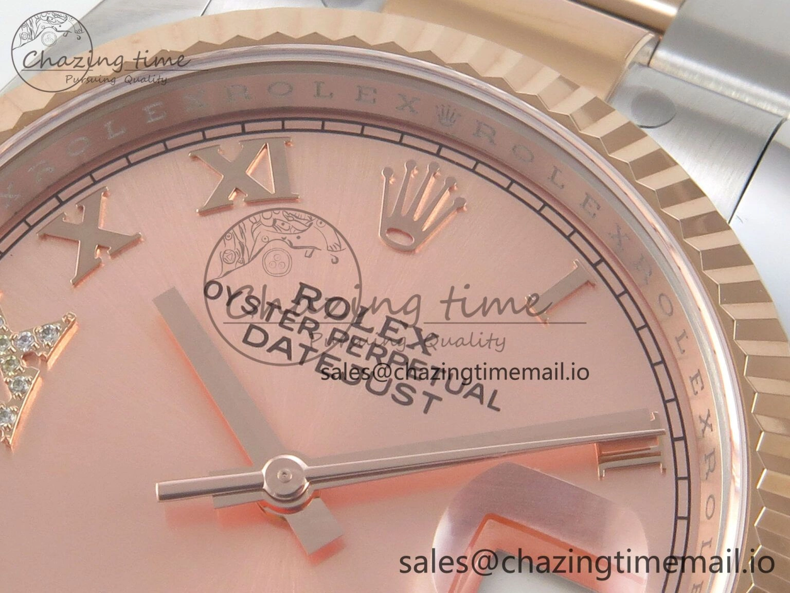 SunProtective DateJust 36 SS RG ARF 1:1 Best Edition 904L Steel RG Roman Dial on Oyster Bracelet SH 80