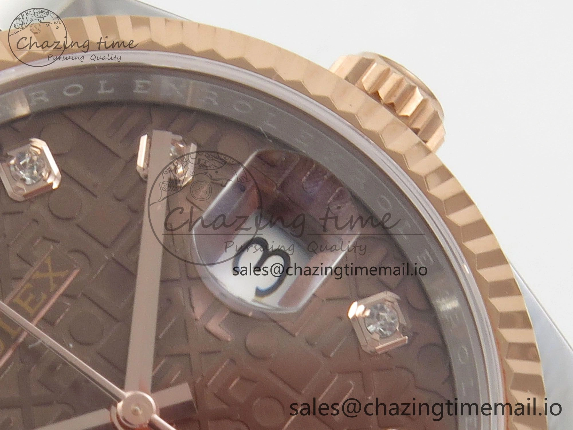 Affordable DateJust 36 SS RG ARF 1:1 Best Edition 904L Steel Rolxx Brown Diamonds Dial on Oyster Bracelet SH 75