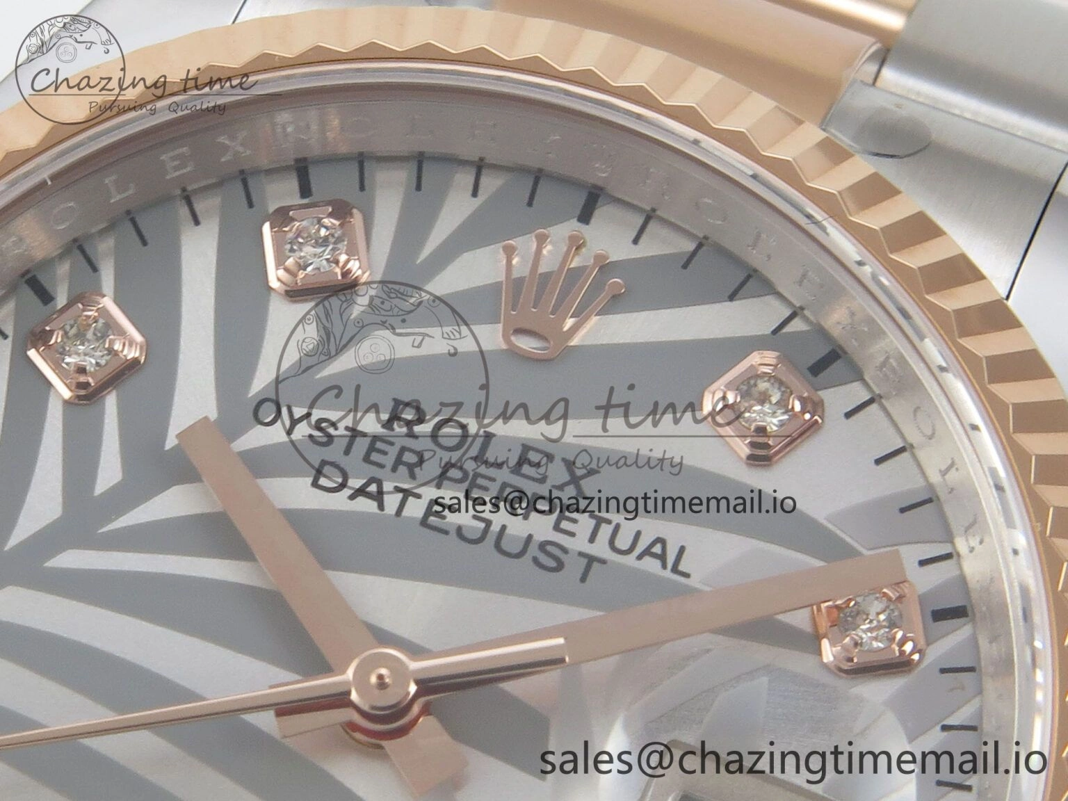 Durable DateJust 36 SS RG ARF 1:1 Best Edition 904L Steel Silver Leaf Diamonds Dial on Oyster Bracelet SH 68