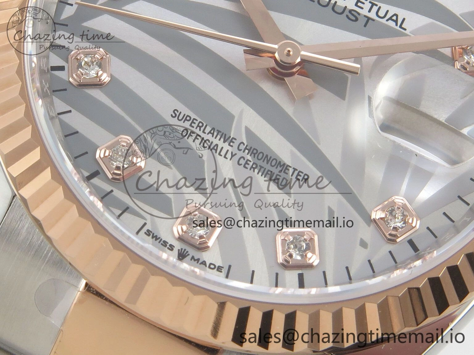 Durable DateJust 36 SS RG ARF 1:1 Best Edition 904L Steel Silver Leaf Diamonds Dial on Oyster Bracelet SH 68