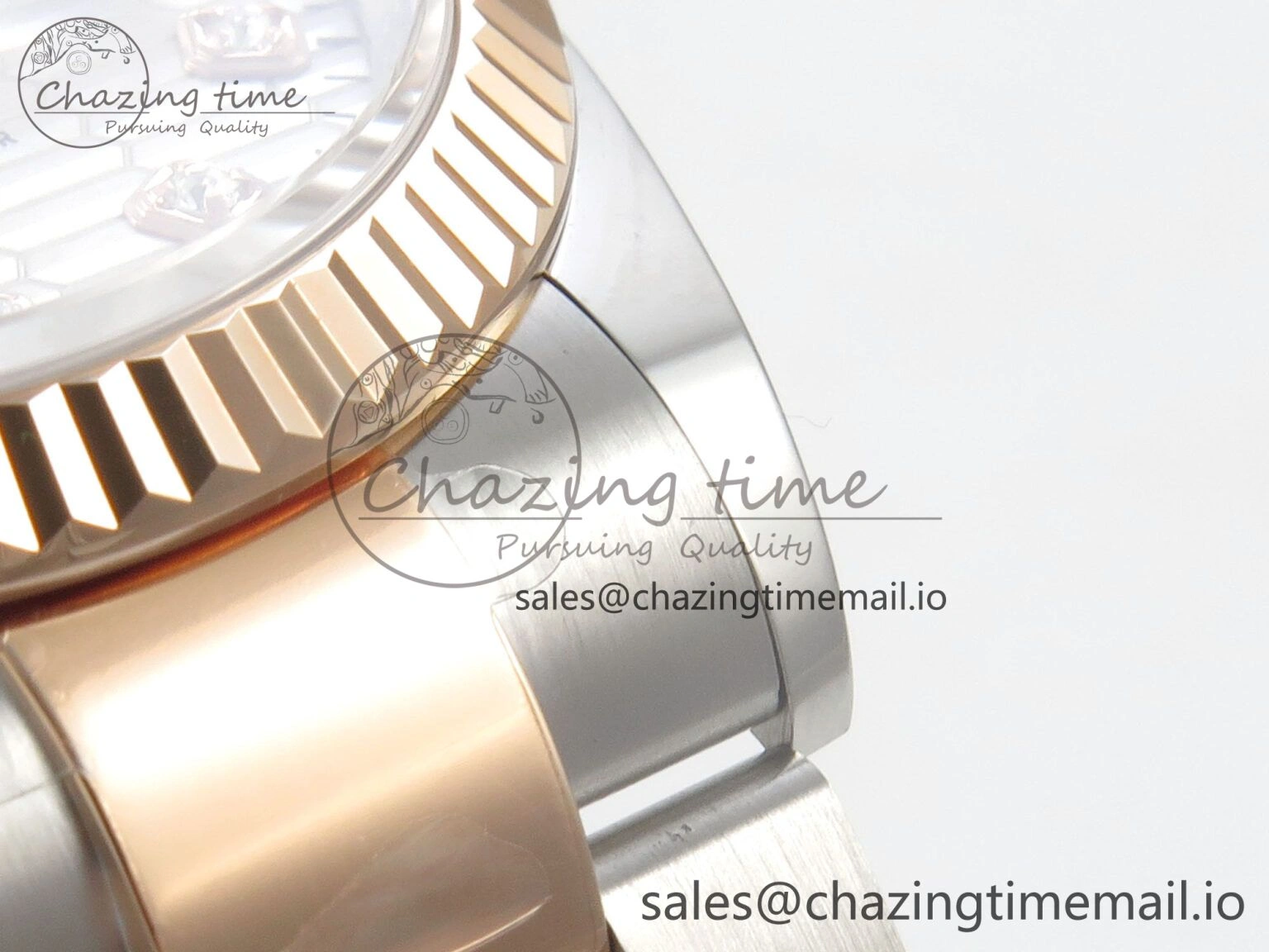 EyeCatching DateJust 36 SS RG ARF 1:1 Best Edition 904L Steel Silver Textured Diamonds Dial on Oyster Bracelet SH 59