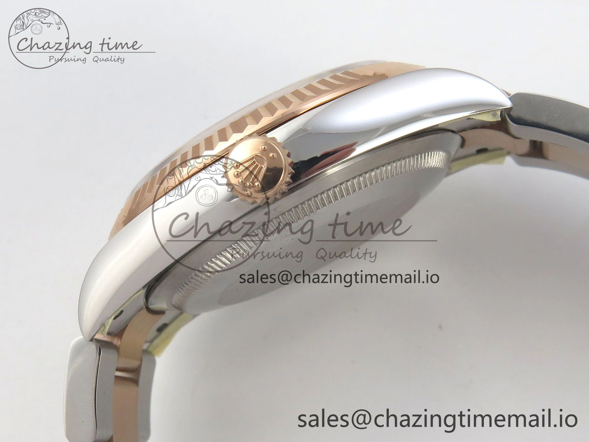 DateJust 36 SS RG ARF 1:1 Best Edition 904L Steel Silver Textured Stick Dial on Oyster Bracelet SH Youthful 79