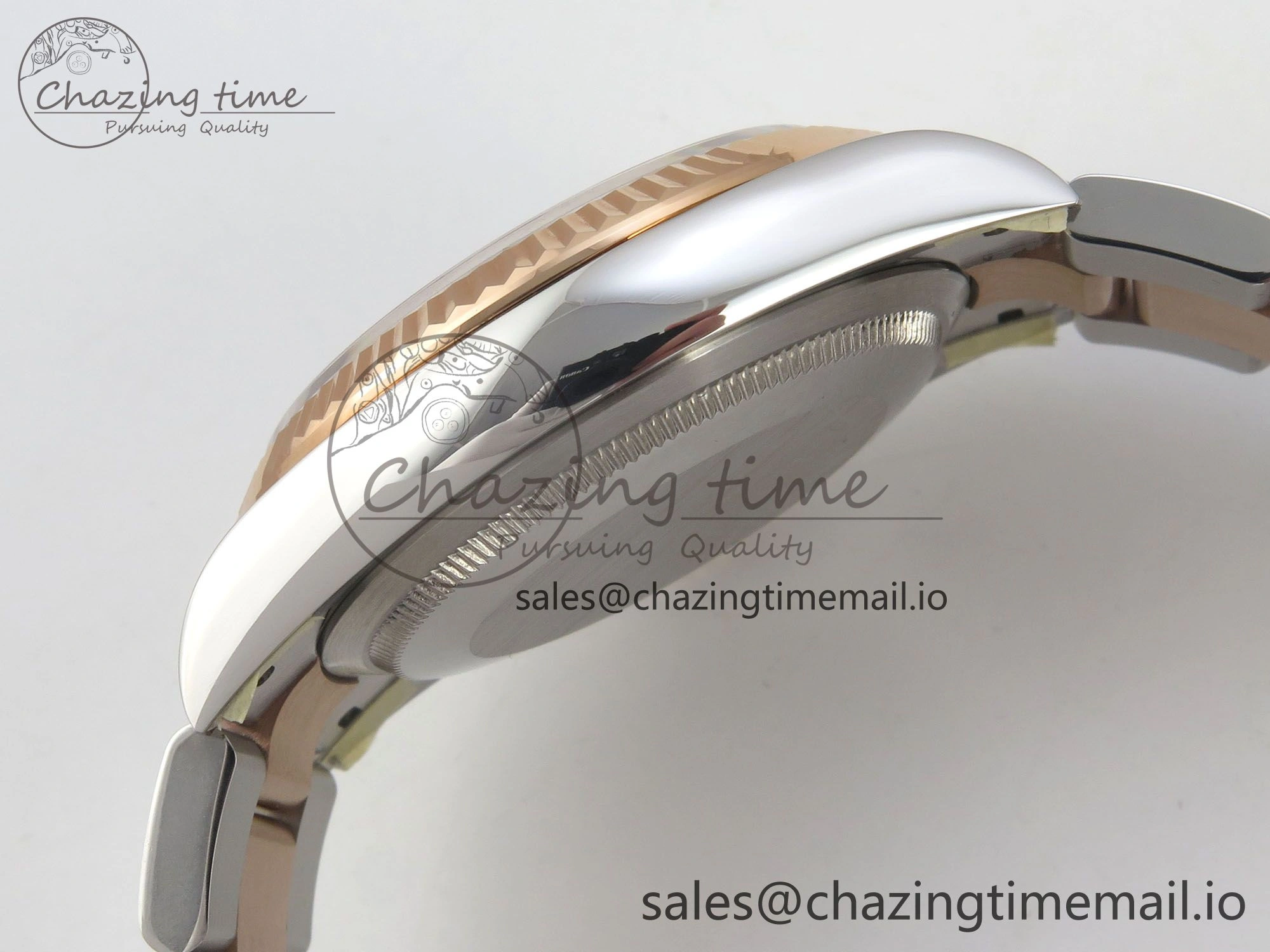 DateJust 36 SS RG ARF 1:1 Best Edition 904L Steel Silver Textured Stick Dial on Oyster Bracelet SH Youthful 79