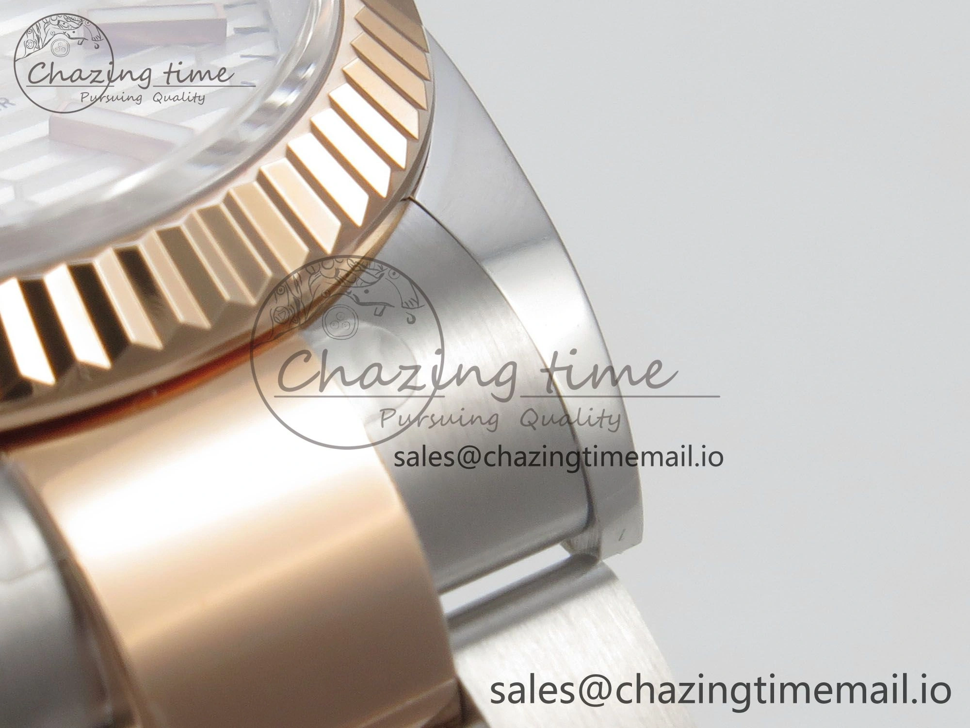 DateJust 36 SS RG ARF 1:1 Best Edition 904L Steel Silver Textured Stick Dial on Oyster Bracelet SH Youthful 79