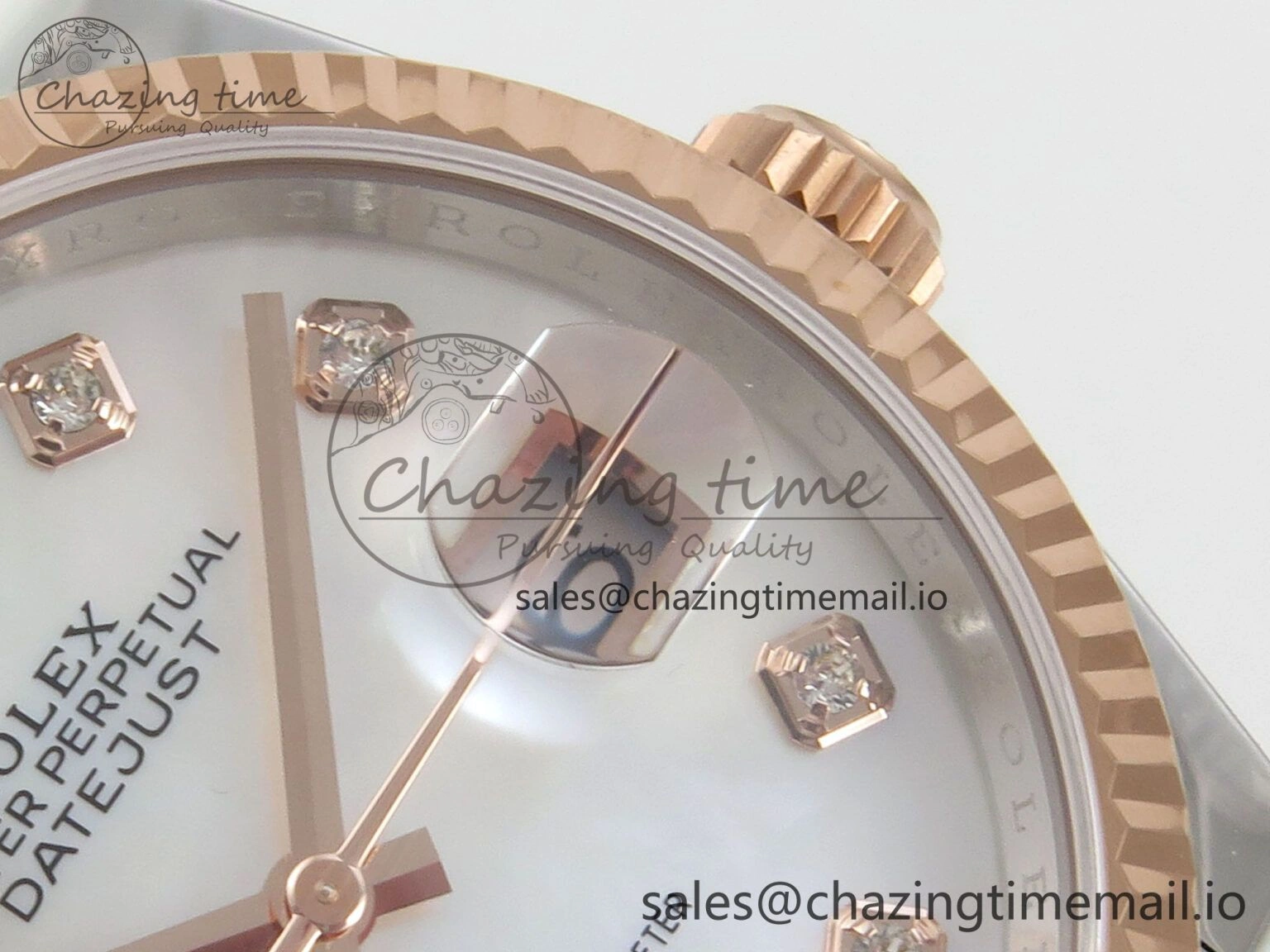 Sleek DateJust 36 SS RG ARF 1:1 Best Edition 904L Steel White MOP Diamonds Dial on Oyster Bracelet SH 57