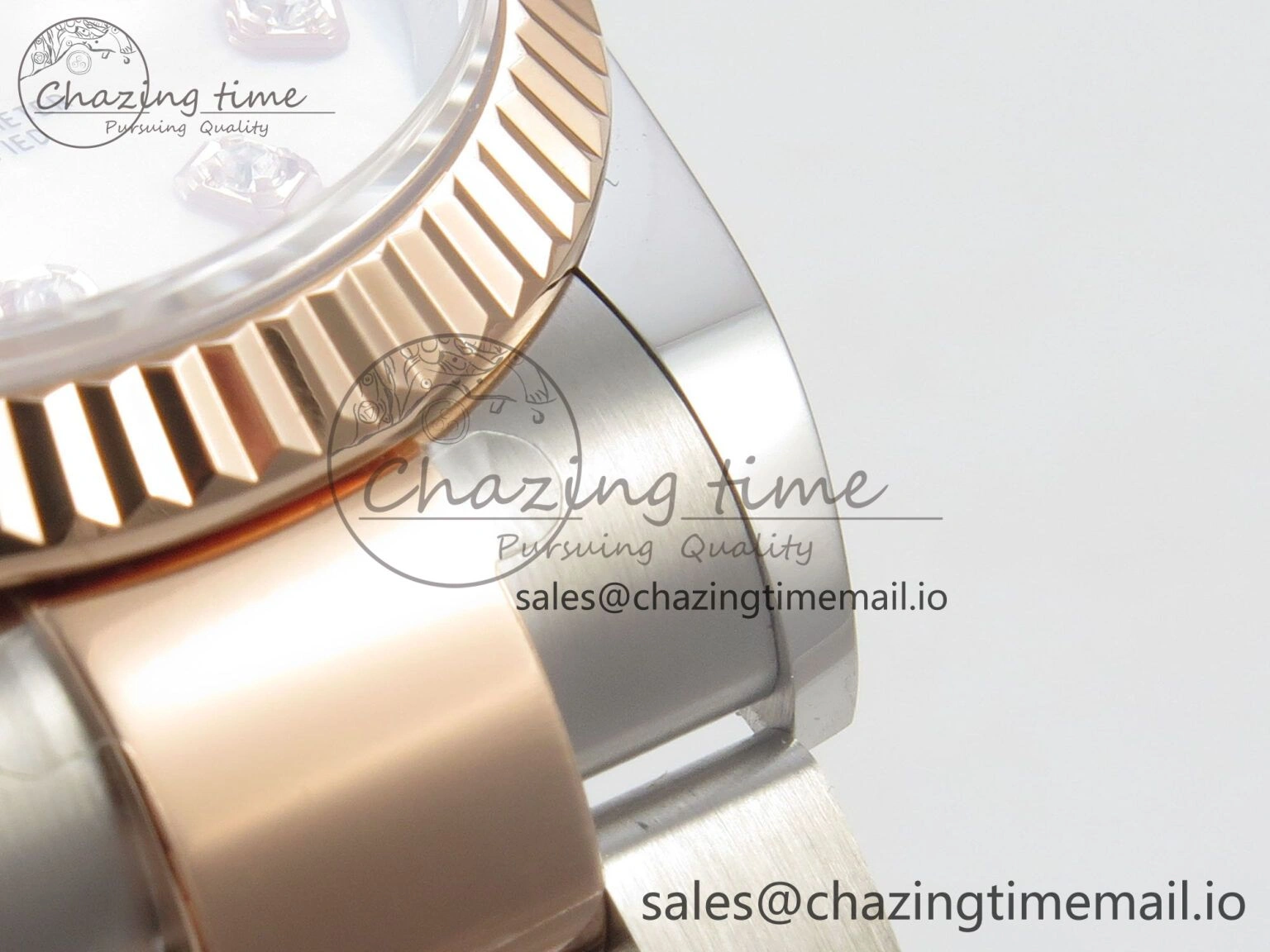 Sleek DateJust 36 SS RG ARF 1:1 Best Edition 904L Steel White MOP Diamonds Dial on Oyster Bracelet SH 57