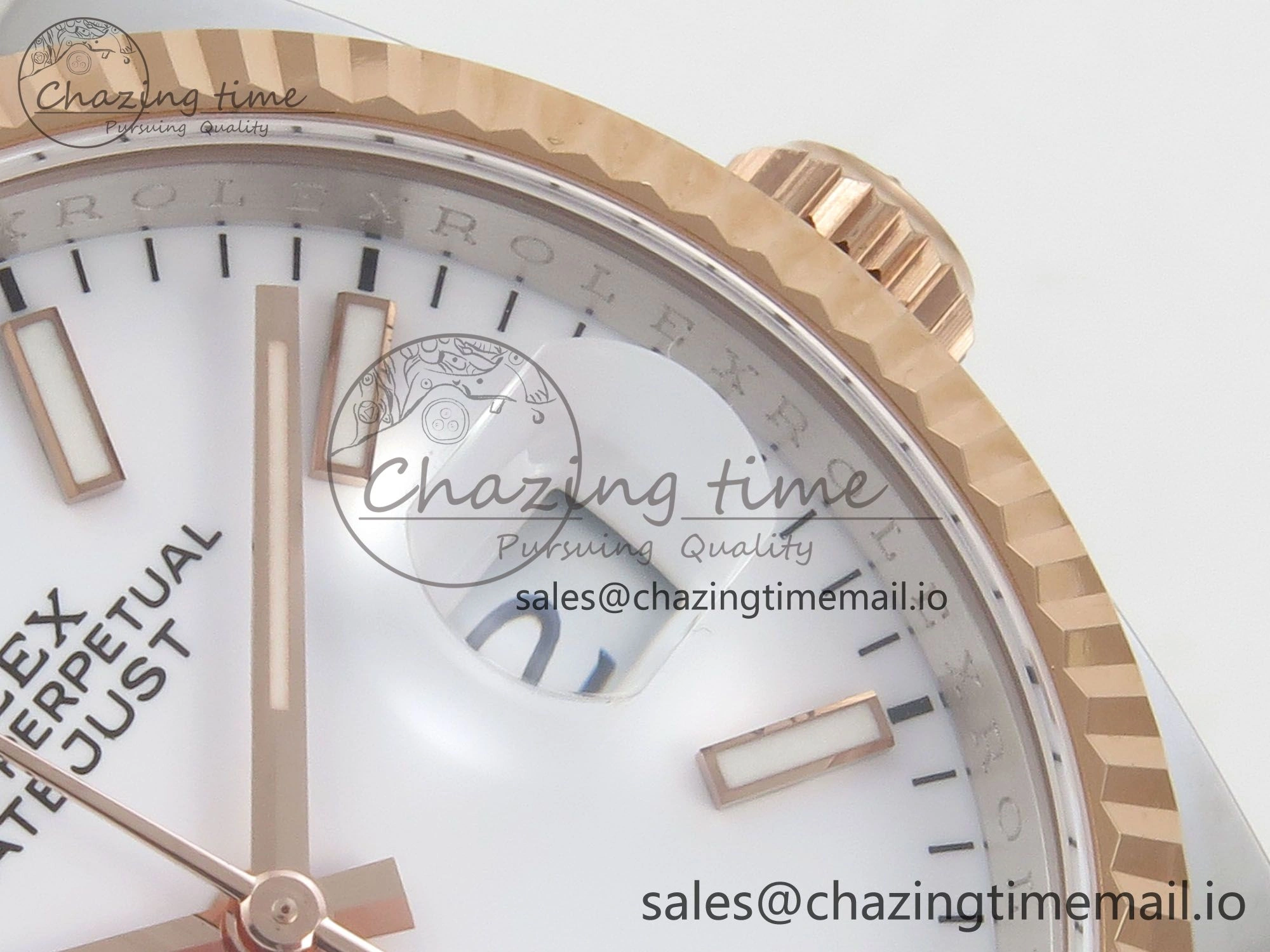FashionForward DateJust 36 SS RG ARF 1:1 Best Edition 904L Steel White Stick Dial on Oyster Bracelet SH 84