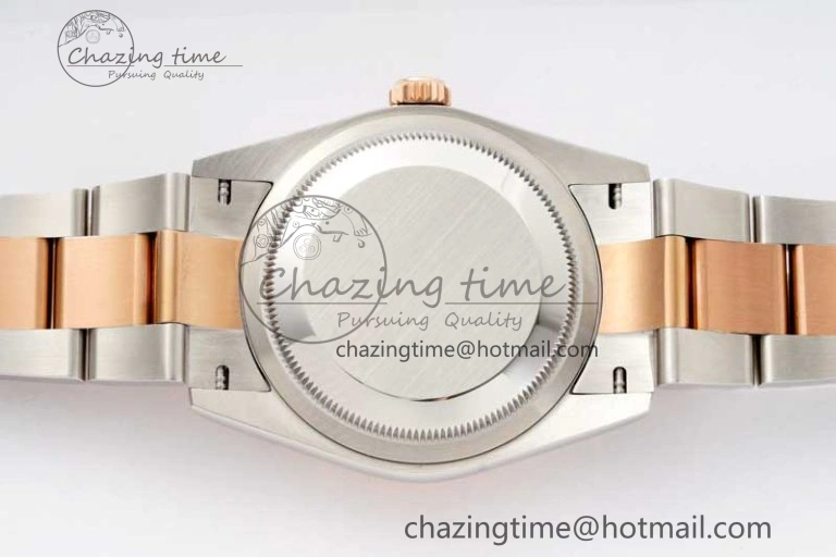 Soft DateJust 36 SS RG DIWF 1:1 Best Edition 904L Steel Gray Dial Green Markers on Oyster Bracelet SA 2326