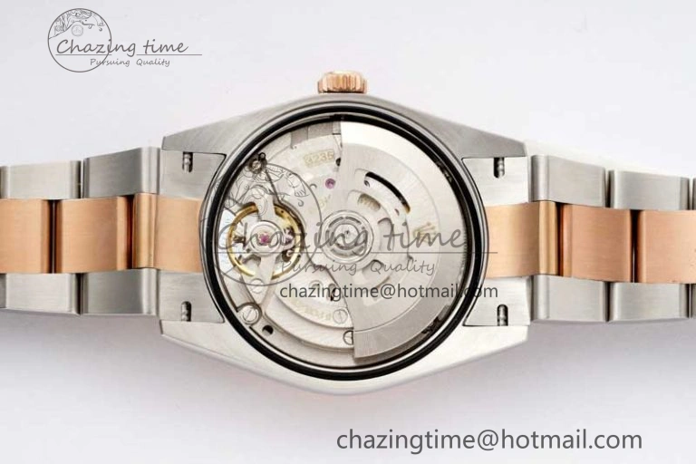 Soft DateJust 36 SS RG DIWF 1:1 Best Edition 904L Steel Gray Dial Green Markers on Oyster Bracelet SA 2326