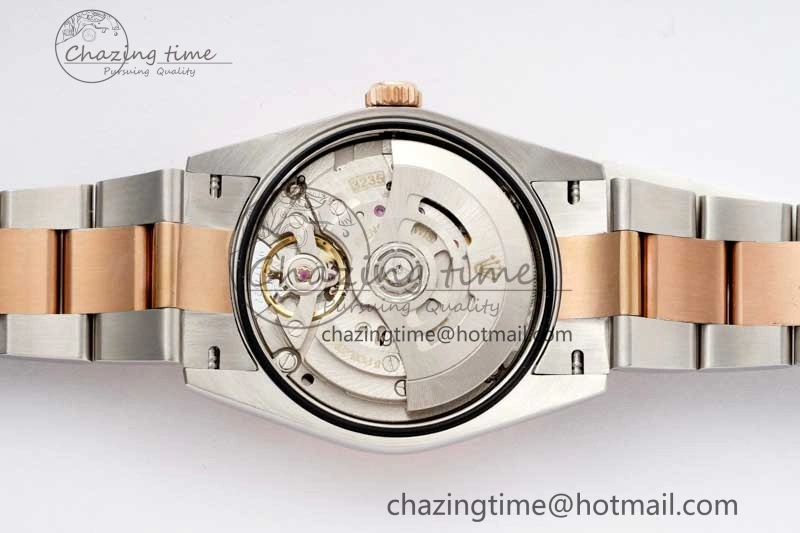 Soft DateJust 36 SS RG DIWF 1:1 Best Edition 904L Steel Gray Dial Green Markers on Oyster Bracelet SA 2326