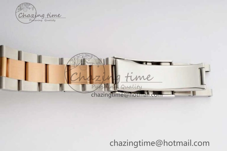 Soft DateJust 36 SS RG DIWF 1:1 Best Edition 904L Steel Gray Dial Green Markers on Oyster Bracelet SA 2326
