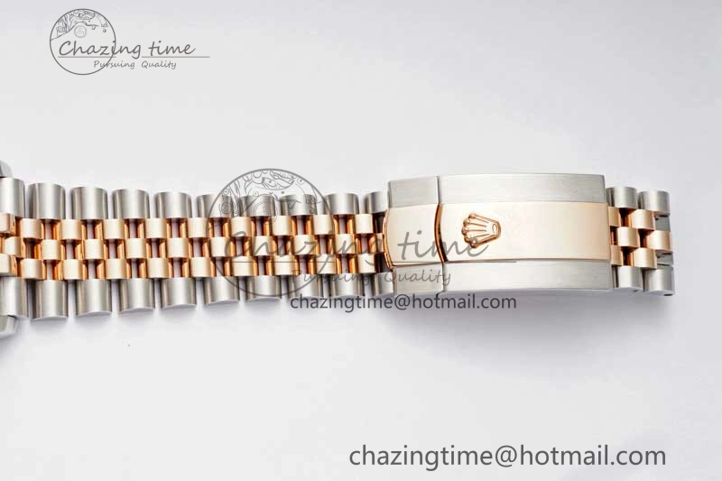 DateJust 36 SS RG DIWF 1:1 Best Edition 904L Steel Gray Stick Dial on Jubilee Bracelet SA Sleek 2321