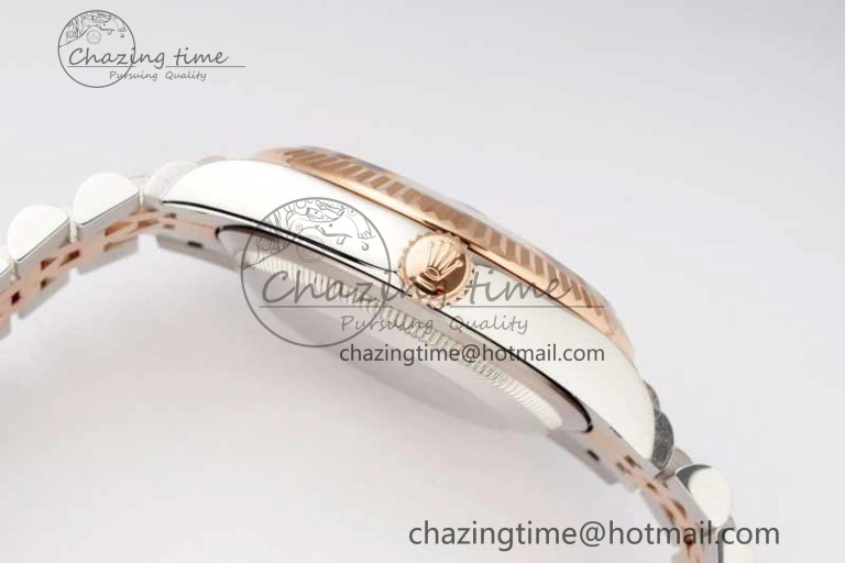 DateJust 36 SS RG DIWF 1:1 Best Edition 904L Steel Gray Stick Dial on Jubilee Bracelet SA Sleek 2321