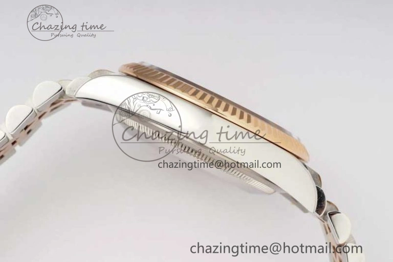 DateJust 36 SS RG DIWF 1:1 Best Edition 904L Steel Gray Stick Dial on Jubilee Bracelet SA Sleek 2321