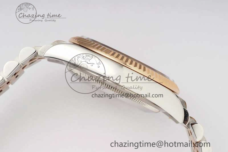 DateJust 36 SS RG DIWF 1:1 Best Edition 904L Steel Gray Stick Dial on Jubilee Bracelet SA Sleek 2321