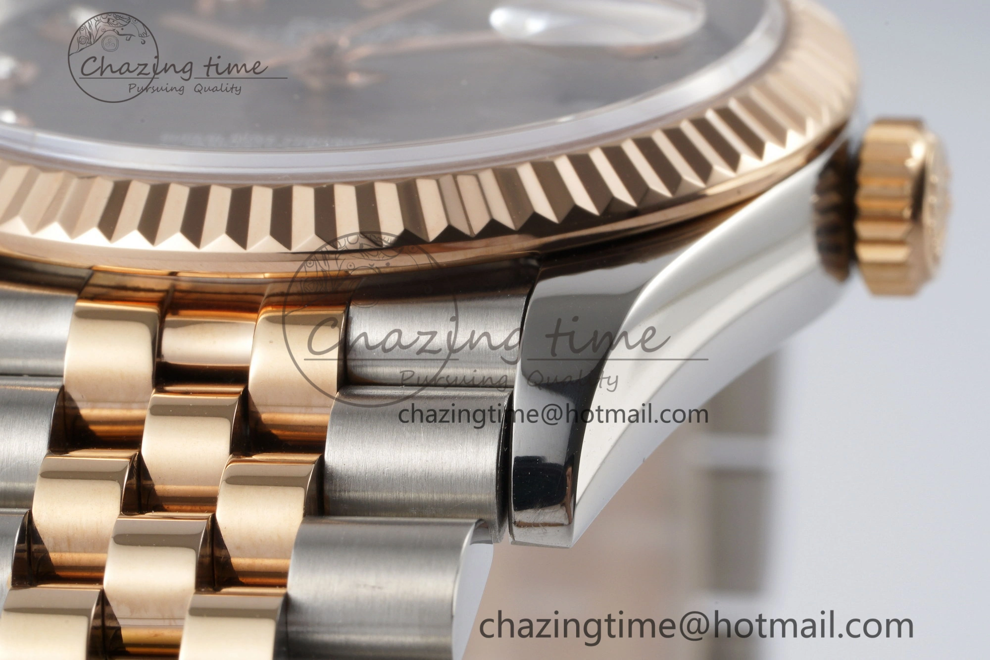 DateJust 36 SS RG Gold Wrapped JDF 1:1 Best Edition Brown Diamonds Textured Dial on Jubilee Bracelet VR3235 V FastDry 10214