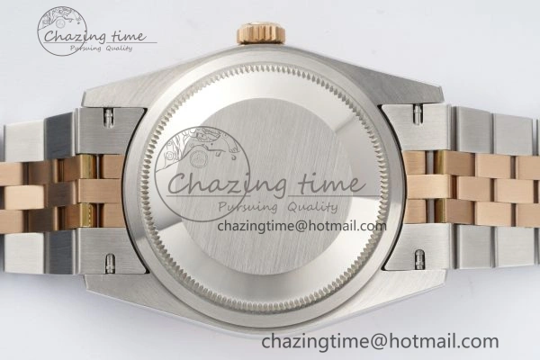 DateJust 36 SS RG Gold Wrapped JDF 1:1 Best Edition Brown Diamonds Textured Dial on Jubilee Bracelet VR3235 V FastDry 10214