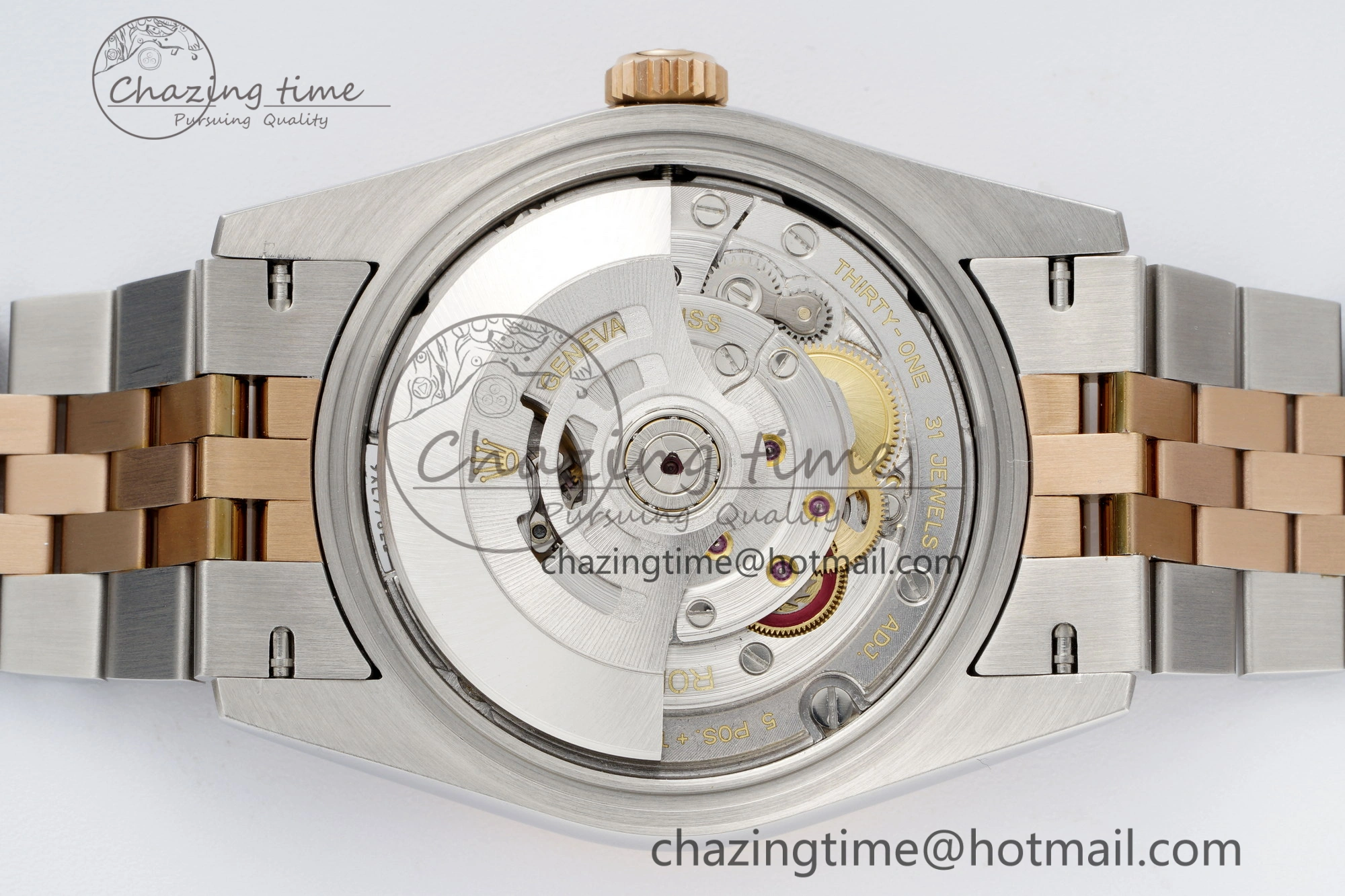 Snug DateJust 36 SS RG Gold Wrapped JDF 1:1 Best Edition Silver Diamonds Textured Dial on Jubilee Bracelet VR3235 V 2196